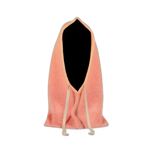 Mohair Knit Hood Balaclava / Org Pnk