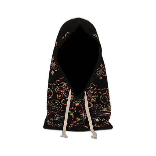 Paisley Knit Hood Balaclava / Blk Mix