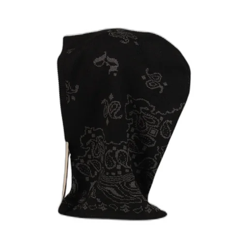 Paisley Knit Hood Balaclava / Blk Gry