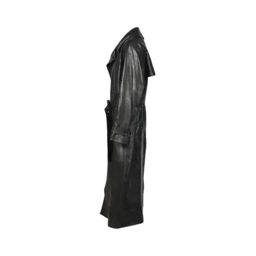 Leather Trench Coat / Black