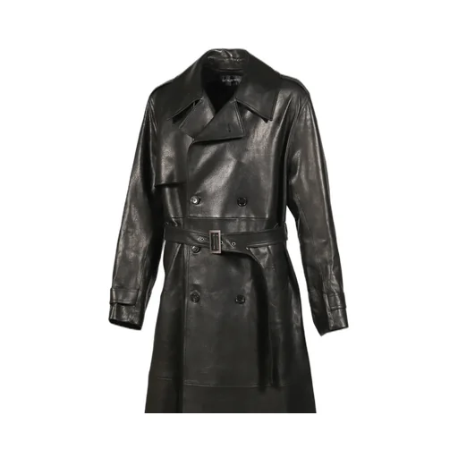 Leather Trench Coat / Black