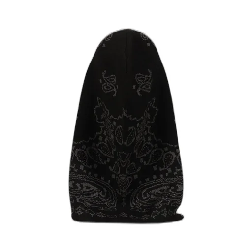Paisley Knit Hood Balaclava / Blk Gry