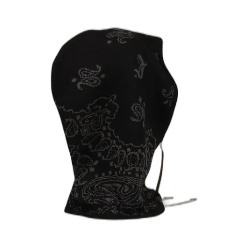 Paisley Knit Hood Balaclava / Blk Gry