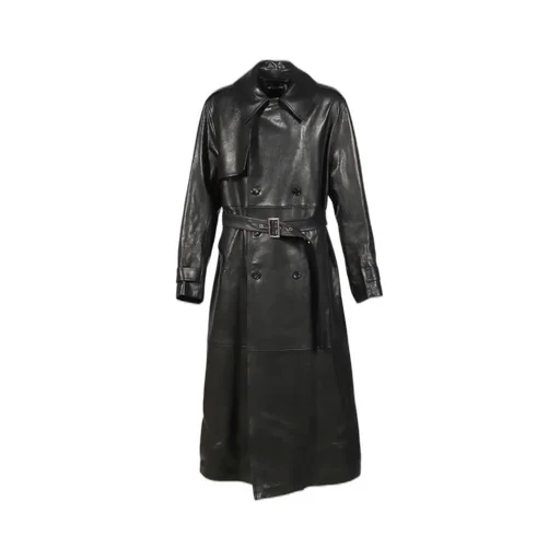 Leather Trench Coat / Black