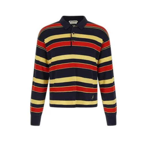 Jw Anderson Knitted Striped Rugby Polo Top