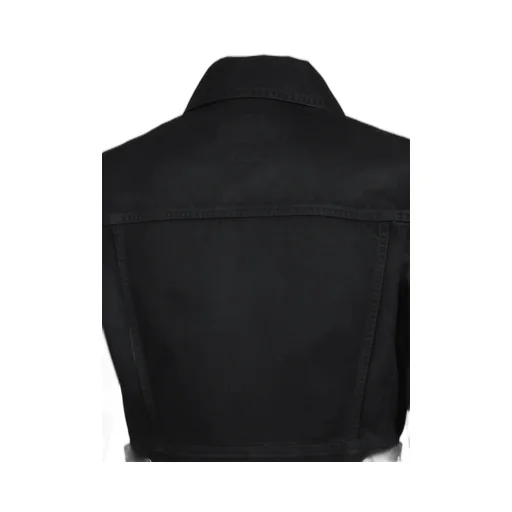 Waxed Cropped Denim Jacket / Blk