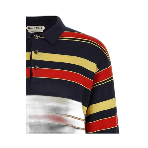 Jw Anderson Knitted Striped Rugby Polo Top