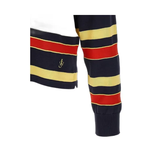 Jw Anderson Knitted Striped Rugby Polo Top