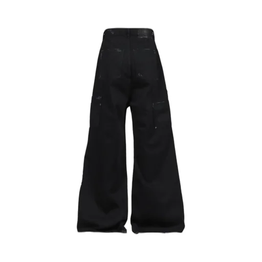 Distressed Wide Jeans / Black