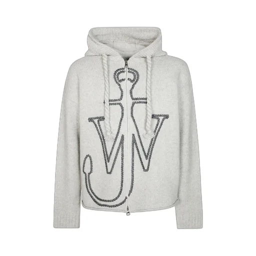 Jw Anderson Anchor Logo Zip-Up Cardigan