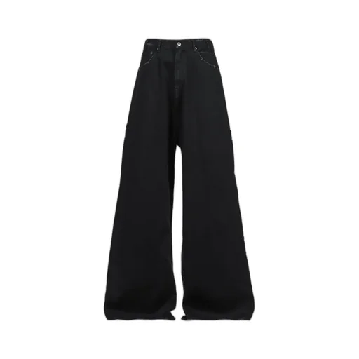 Distressed Wide Jeans / Black