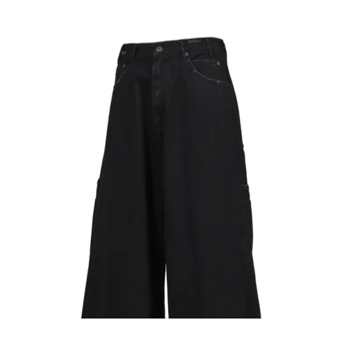 Distressed Wide Jeans / Black