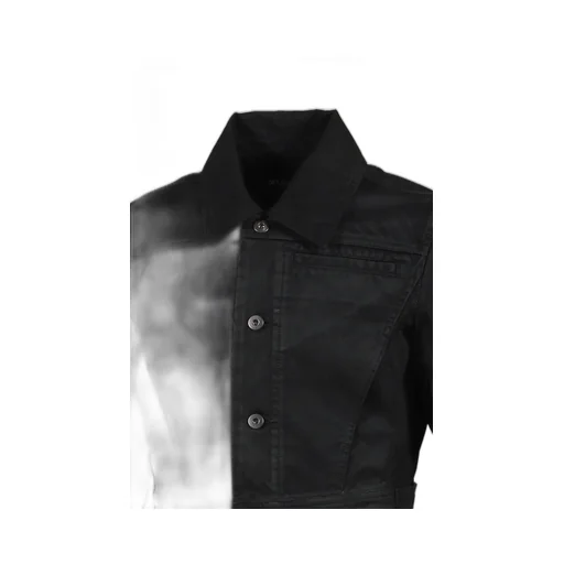 Waxed Cropped Denim Jacket / Blk