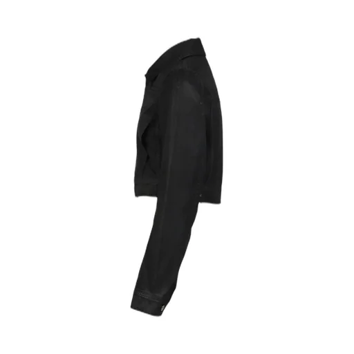 Waxed Cropped Denim Jacket / Blk