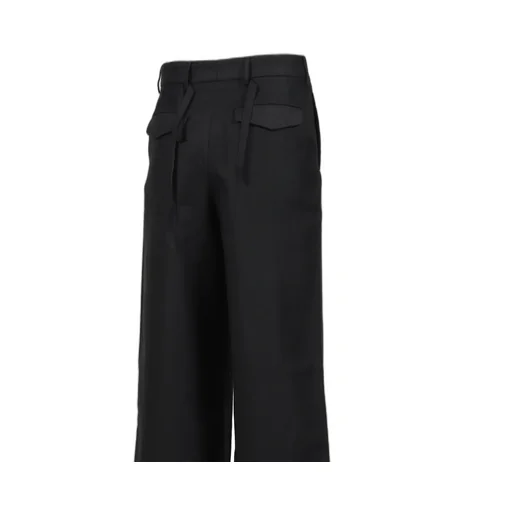 Wide-Legged Elasticated Trousers / Blk