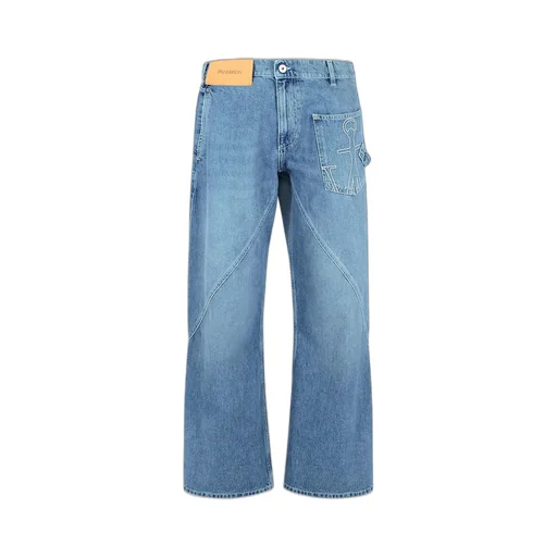 Jw Anderson Logo Patch Twisted Jeans