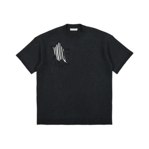 Jw Anderson Barcode-Motif Crew-Neck Knitted T-Shirt