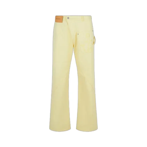 Jw Anderson Logo Patch Twisted Leg Workwear Pants