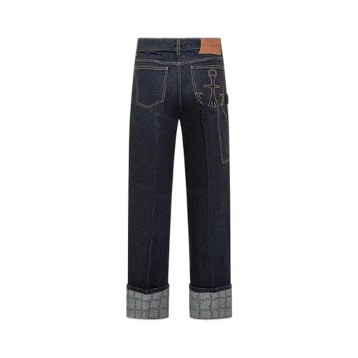 Jw Anderson Logo Patch Straight Leg Jeans