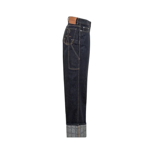 Jw Anderson Logo Patch Straight Leg Jeans
