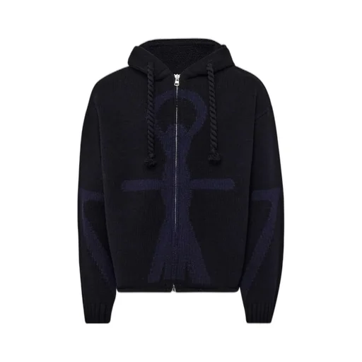 Jw Anderson Anchor Logo Zip-Up Hoodie
