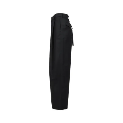 Wide-Legged Elasticated Trousers / Blk
