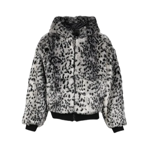 Leopard Fur Jacket / Wht/Blk