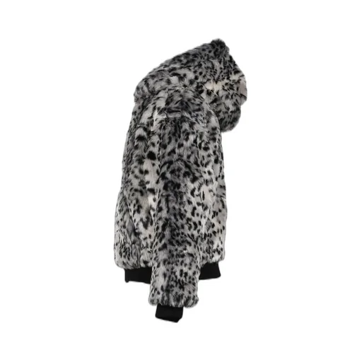 Leopard Fur Jacket / Wht/Blk