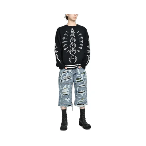 Tc Bone Knit Sweater / Blk/Wht