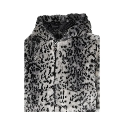 Leopard Fur Jacket / Wht/Blk