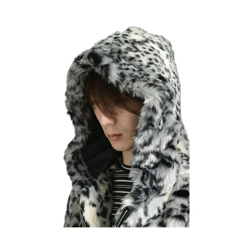 Leopard Fur Jacket / Wht/Blk