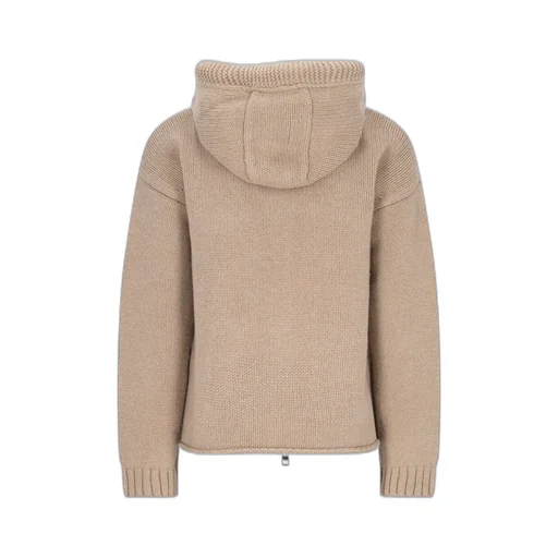 Jw Anderson Logo Intarsia-Knit Zipped Hoodie