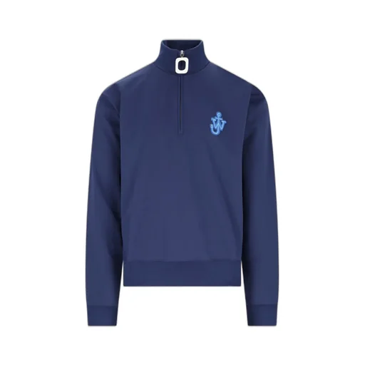 Jw Anderson Anchor Patch Half-Zip Sweatshirt