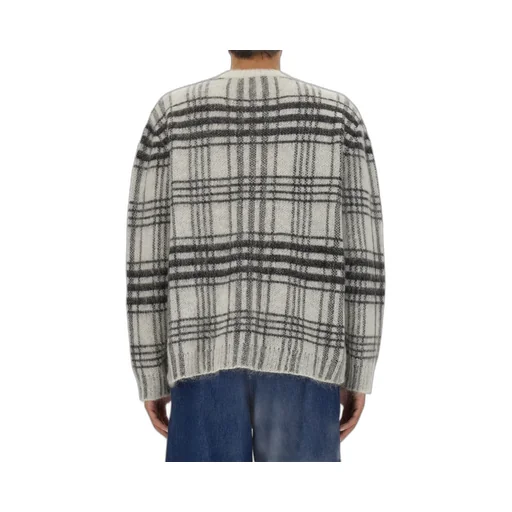 Jw Anderson Logo Intarsia-Knit Checked Jumper