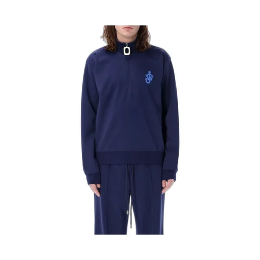 Jw Anderson Anchor Patch Half-Zip Sweatshirt