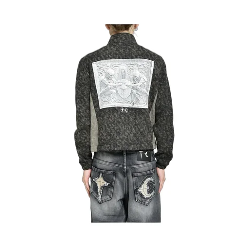 Devil Peace Patch Knit Jacket / Blk
