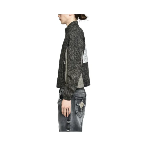 Devil Peace Patch Knit Jacket / Blk