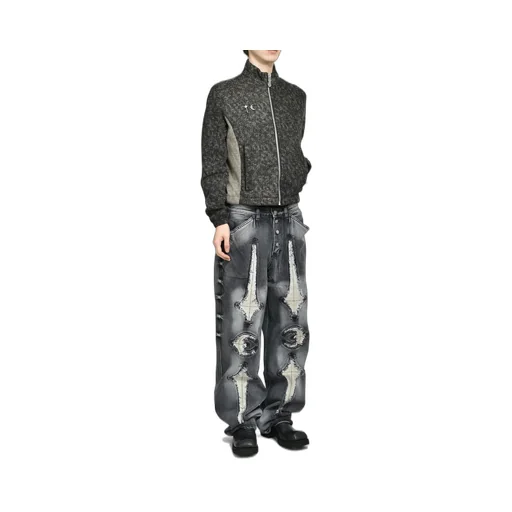 Devil Peace Patch Knit Jacket / Blk