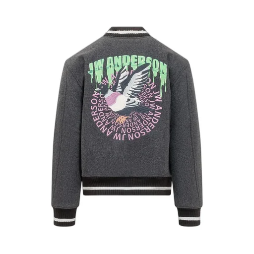 Jw Anderson Logo Detailed Buttoned Varsity Jacket
