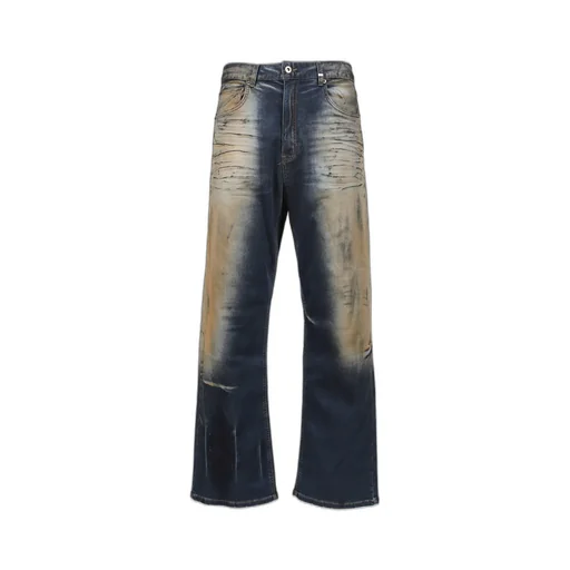 Dirty-Washed Denim Pants / Navy