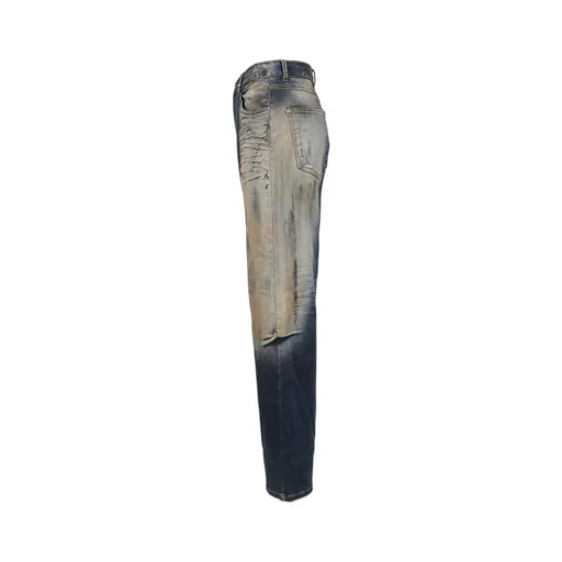 Dirty-Washed Denim Pants / Navy