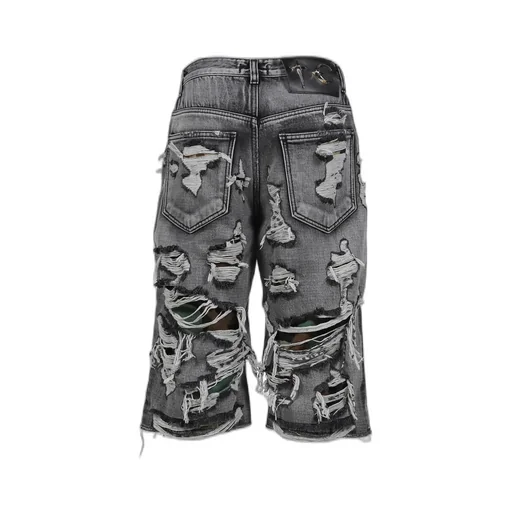 Hell Camo Denim Shorts / Black