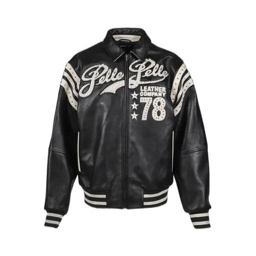 Encrusted Varsity Jacket / Blk