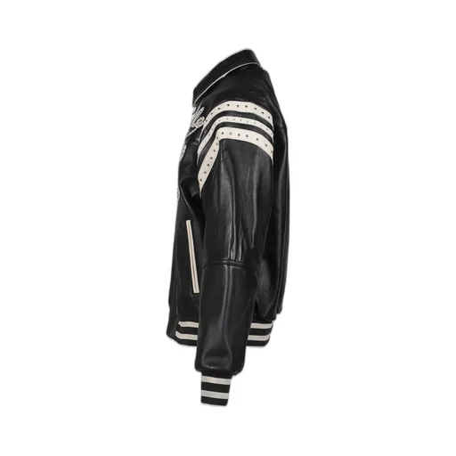 Encrusted Varsity Jacket / Blk