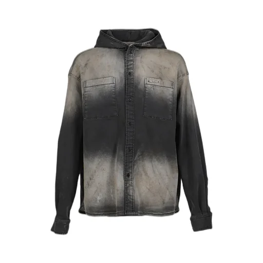 Dirty-Washed Denim Shirts / Blk