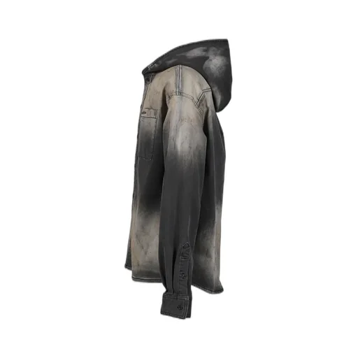 Dirty-Washed Denim Shirts / Blk