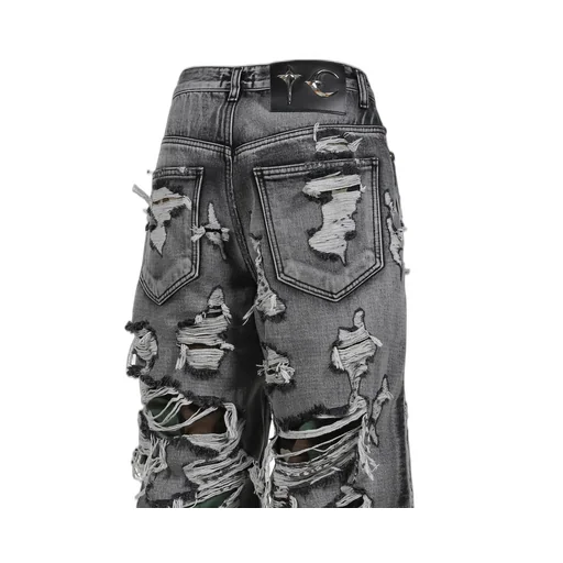 Hell Camo Denim Shorts / Black