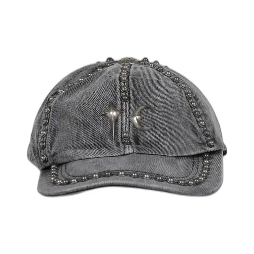 Studded Denim Cap / Black