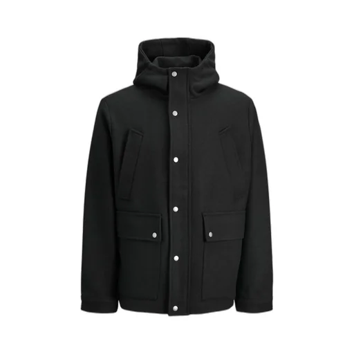 Jack & Jones Snap-Button Hooded Coat
