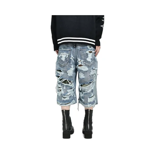 Hell Camo Denim Shorts / Blu